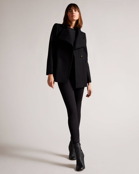 RYTAA-Outerwear-Formed from a sumptuous blend of wool and cashmere, the RYTAA coat will cocoon you in a layer of luxury. Featuring a high neck and waist tie belt, it helps you beat the elements in serious style. Wool-cashmere blend Wrap front Wait belt included Button fastening Hardware detailing at belt and collar Printed lining Our model is 5'9"/ 1.75m and wears a Ted size 2- Ted Baker Romania